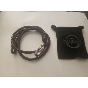 Faux Leather Lobste Bracelet by Mendino Brown Unisex Braided - One Size Fits All